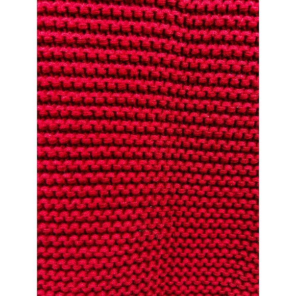 Talbots Sweater Womens Petite 100% Cotton Shawl Collar Red Knit Cozy Classic - Picture 6 of 6